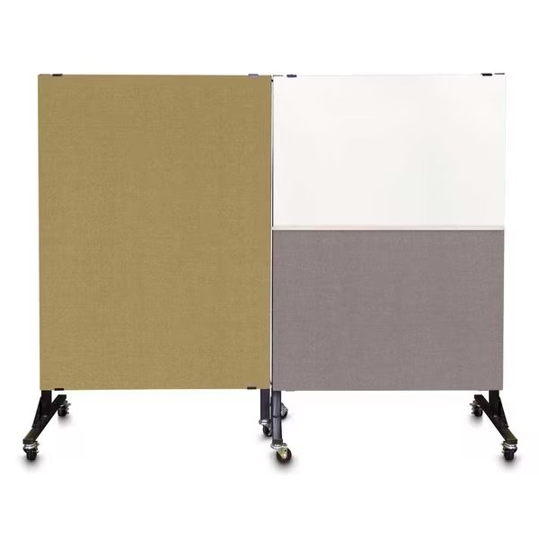 Sliding Door Indoor Enclosed Corkboard, 4, UNITED VISUAL PRODUCTS, Mfr# UV9001ACS4824-SATIN-KEYLIME